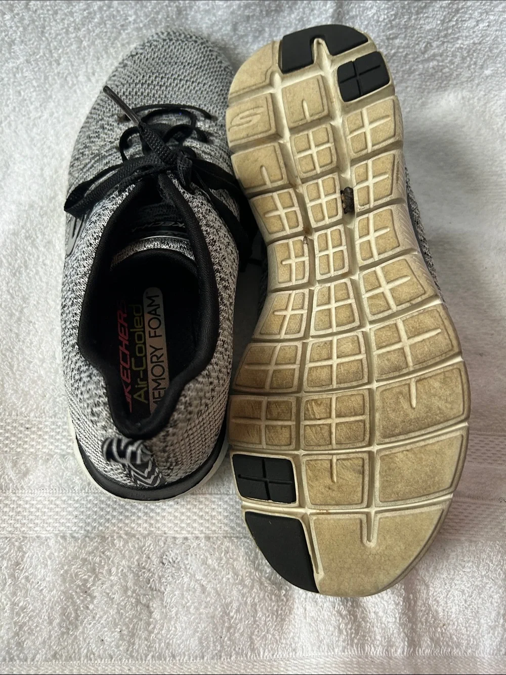 Skechers Gray and Black Knit Athletic Sneakers